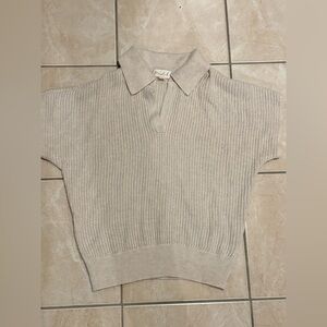 Marled Cream V-Neck Sweater